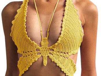 Tyla’s “Water” Music Video Style: Yellow Halter Neck Backless Top Tyla music video fashion