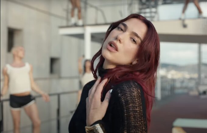 Dua Lipa’s “Illusion” Music Video Style: Black Mesh Top Dua Lipa Dua Lipa