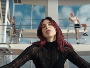 Dua Lipa’s “Illusion” Music Video Style: Black Mesh Top Dua Lipa Dua Lipa