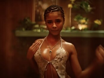 Tyla’s “Water” Music Video Style: Leather Halter Neck Crop Top Tyla music video fashion