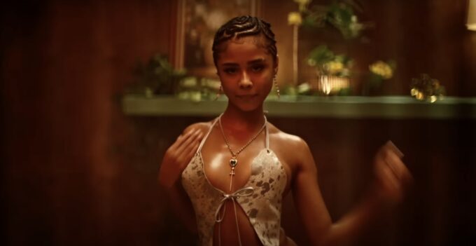 Tyla’s “Water” Music Video Style: Leather Halter Neck Crop Top Tyla music video fashion